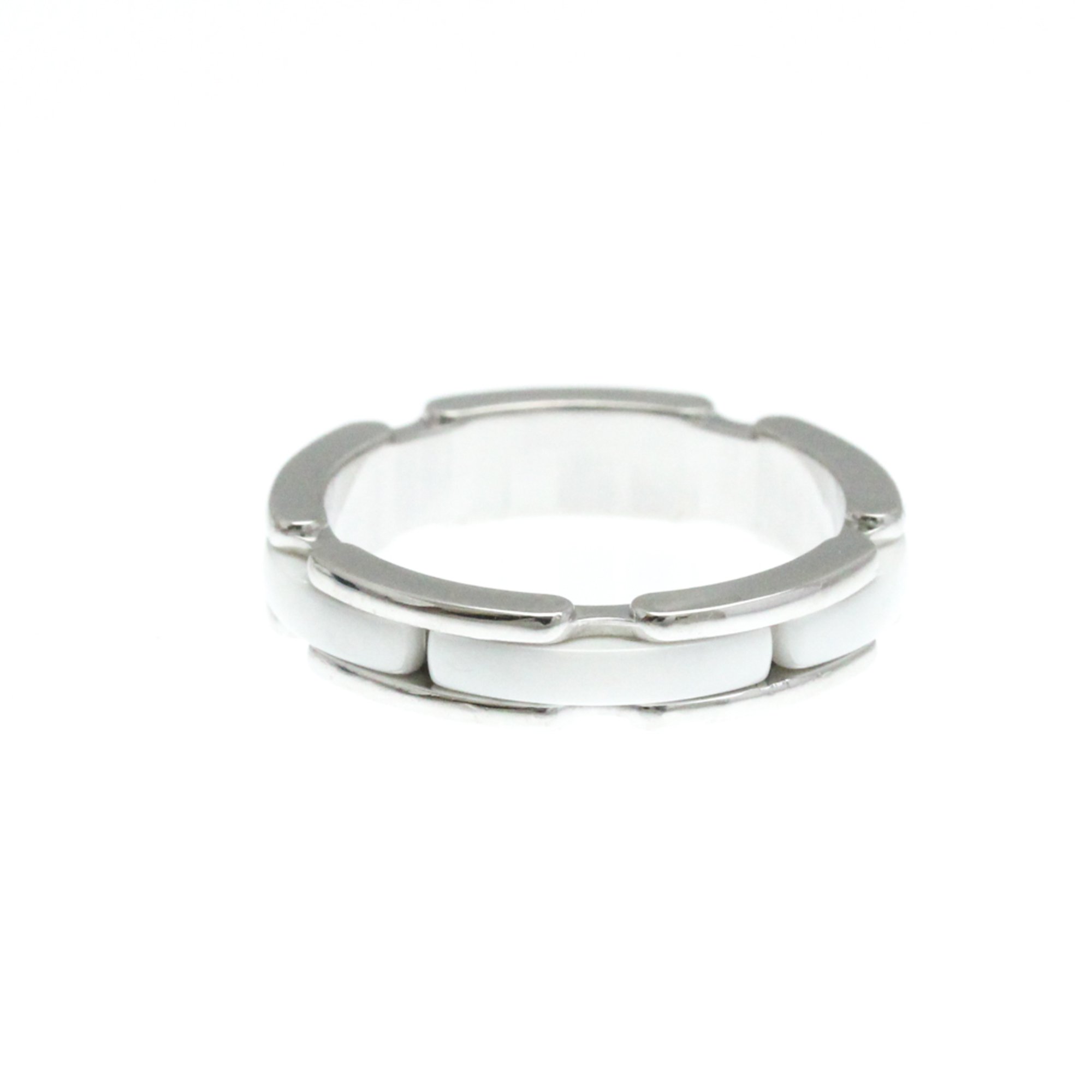 Chanel Ultra Collection Ring Small Size Ceramic,White Gold (18K) Fashion No Stone Band Ring Silver,White