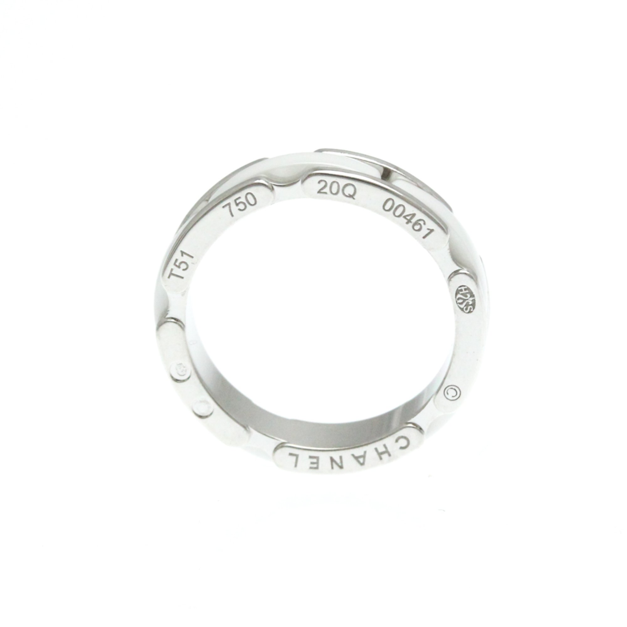 Chanel Ultra Collection Ring Small Size Ceramic,White Gold (18K) Fashion No Stone Band Ring Silver,White