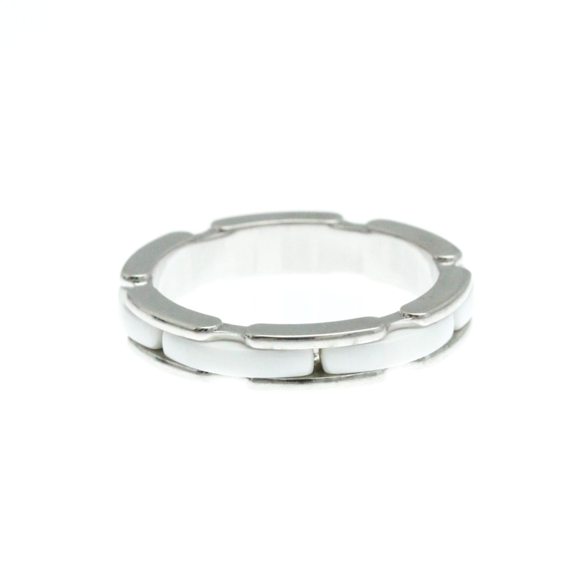 Chanel Ultra Collection Ring Small Size Ceramic,White Gold (18K) Fashion No Stone Band Ring Silver,White