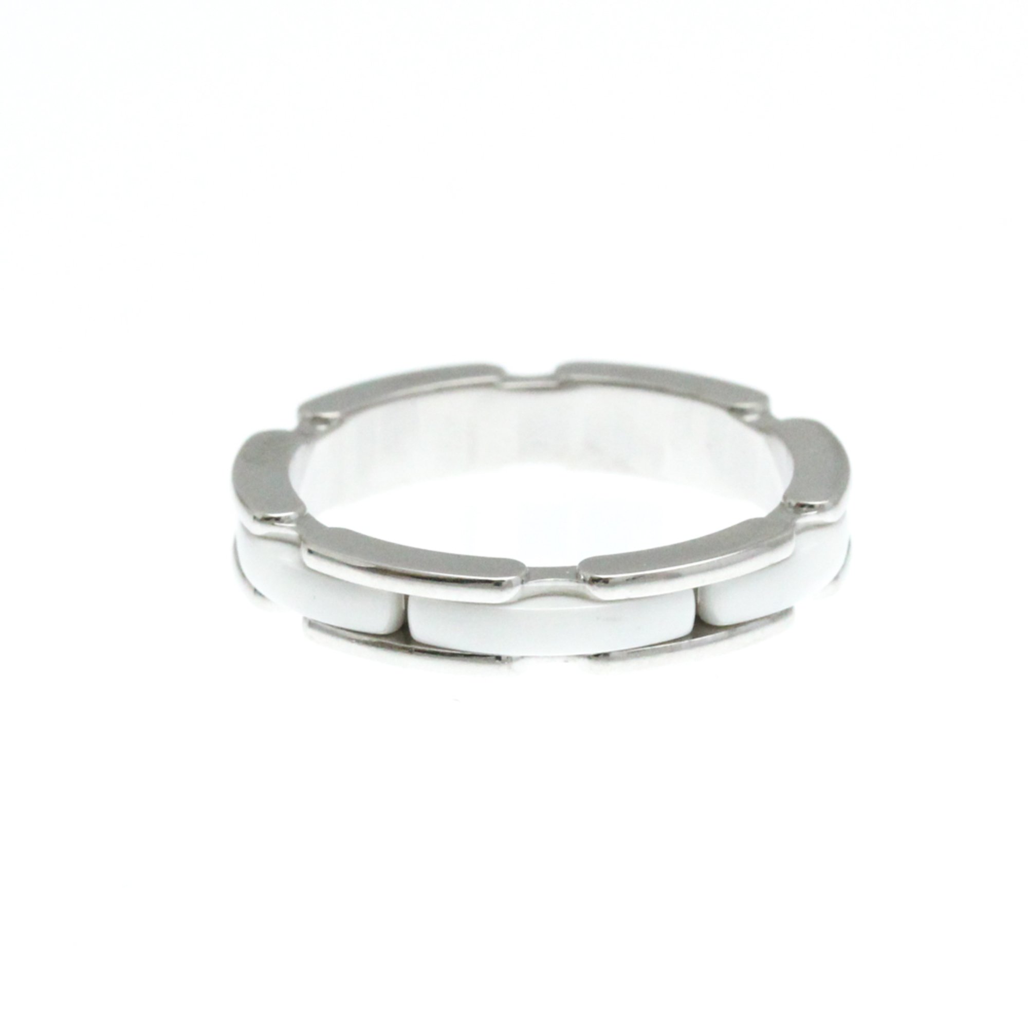 Chanel Ultra Collection Ring Small Size Ceramic,White Gold (18K) Fashion No Stone Band Ring Silver,White