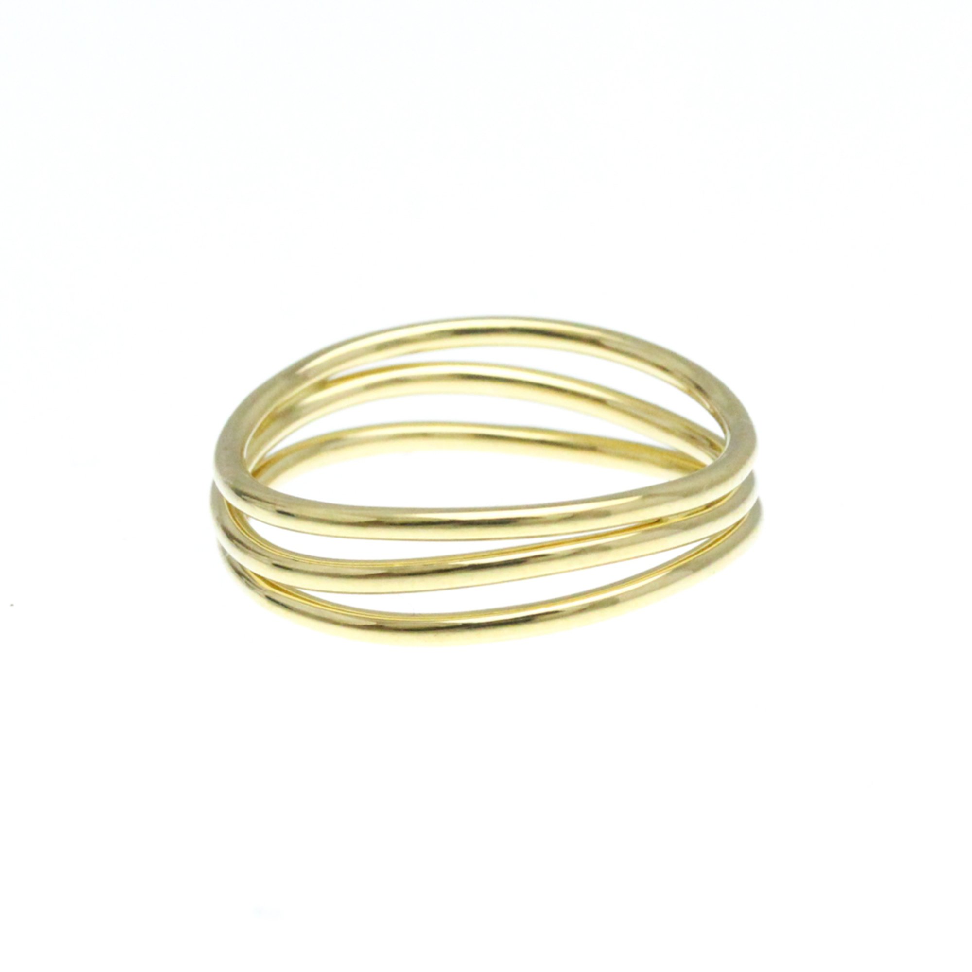 Tiffany Wave 3 Row Ring Yellow Gold (18K) Fashion No Stone Band Ring Gold