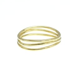 Tiffany Wave 3 Row Ring Yellow Gold (18K) Fashion No Stone Band Ring Gold