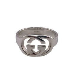 GUCCI 190483-J8400 Interlocking G Silver Brit Ring, Silver, Unisex