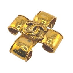 CHANEL 94 Cross Coco Mark Brooch Gold Women's