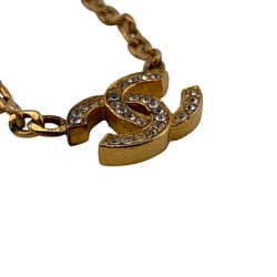 CHANEL Coco Mark 3312 Rhinestone Necklace Gold Unisex