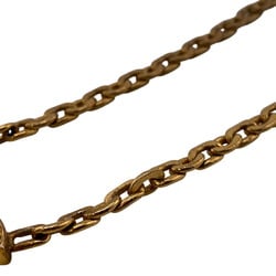 CHANEL Coco Mark 3312 Rhinestone Necklace Gold Unisex