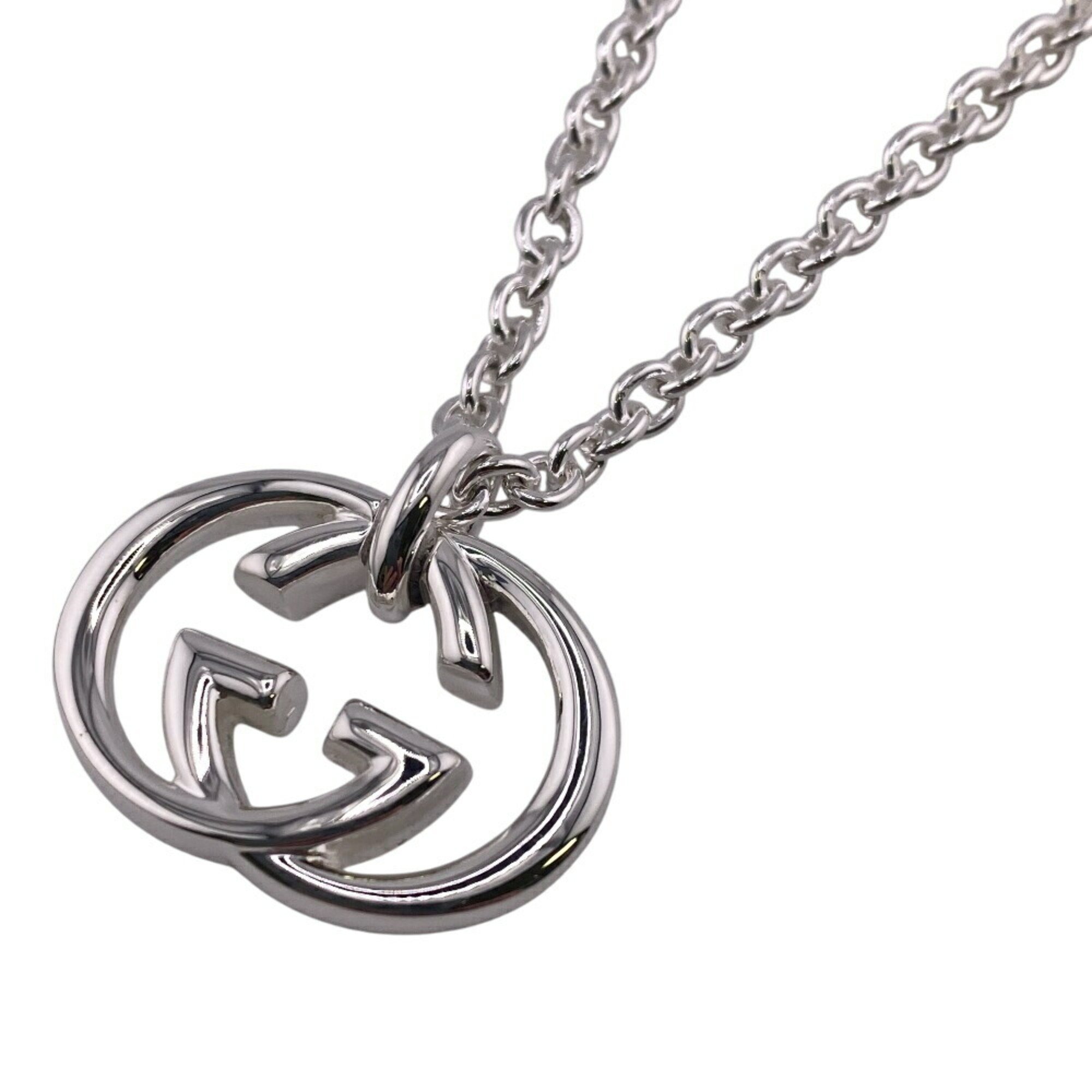 GUCCI 190484-J8400 Interlocking Necklace Silver Brit Unisex