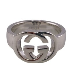 GUCCI 190483-J8400 Interlocking G Silver Brit Ring, Silver, Unisex