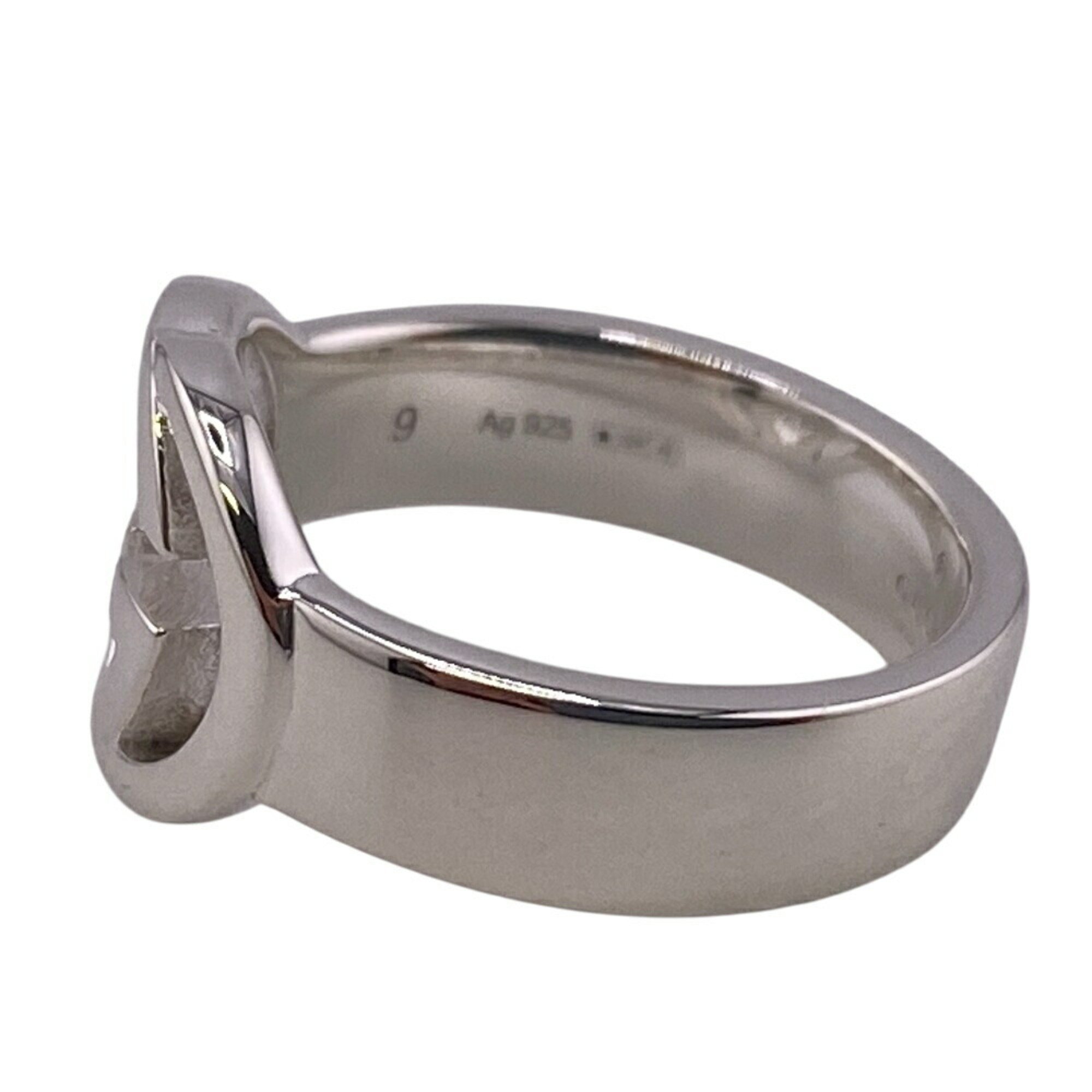 GUCCI 190483-J8400 Interlocking G Silver Brit Ring, Silver, Unisex