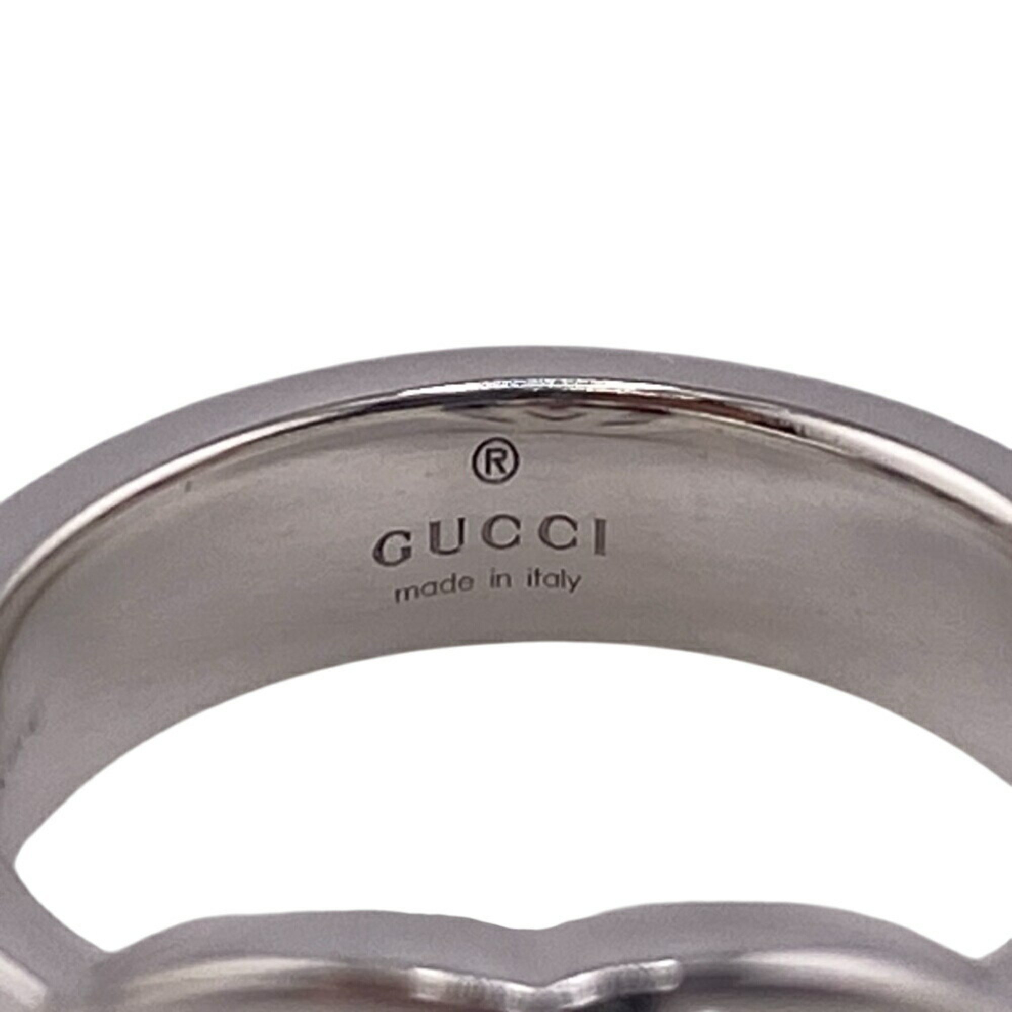 GUCCI 190483-J8400 Interlocking G Silver Brit Ring, Silver, Unisex