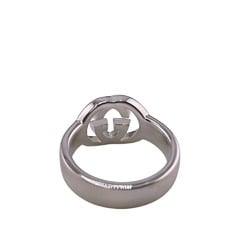 GUCCI 190483-J8400 Interlocking G Silver Brit Ring, Silver, Unisex