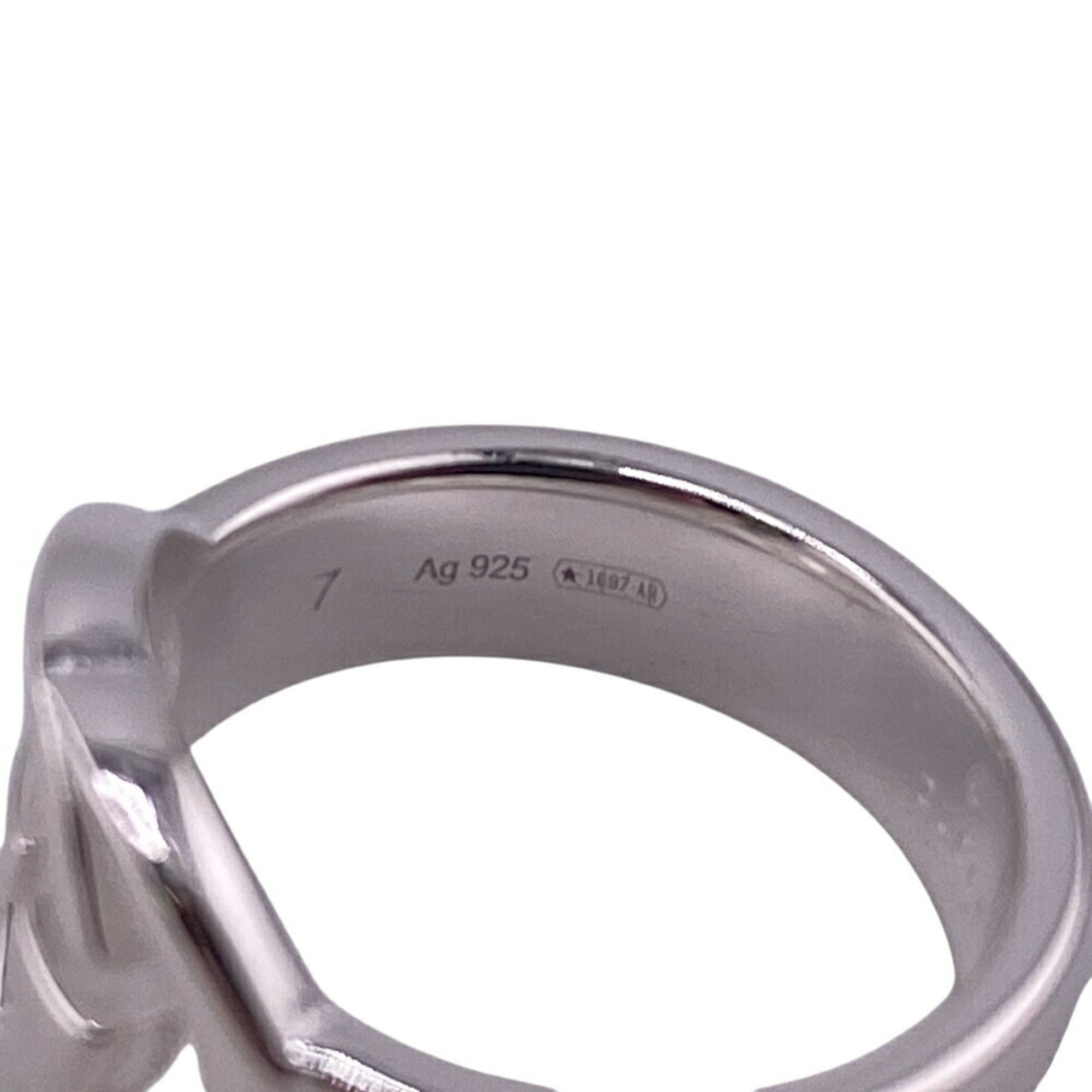 GUCCI 190483-J8400 Interlocking G Silver Brit Ring, Silver, Unisex