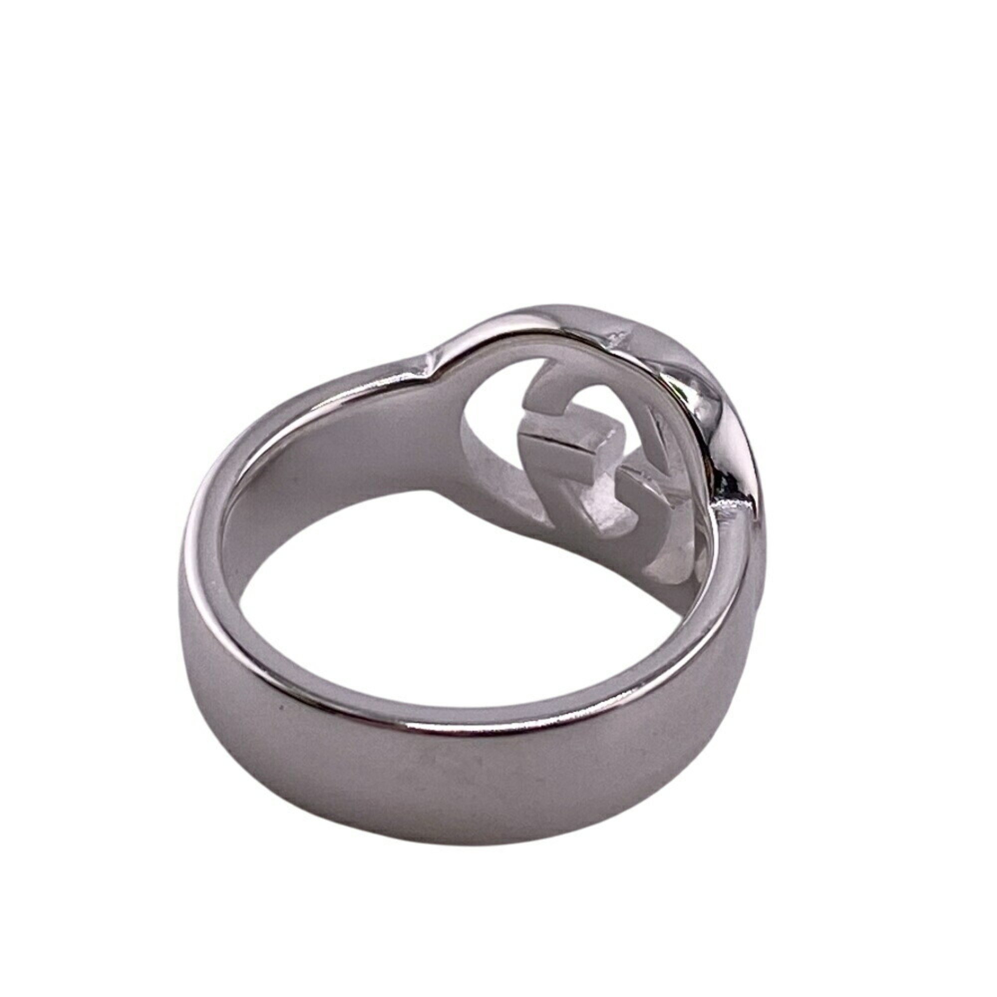 GUCCI 190483-J8400 Interlocking G Silver Brit Ring, Silver, Unisex