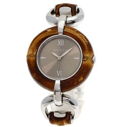 Gucci 132.4 Bamboo Watch Stainless Steel SS Ladies