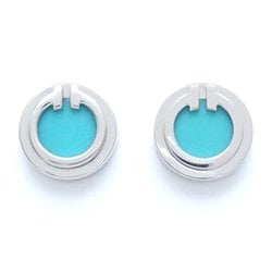 TIFFANY&Co. Tiffany T Circle Earrings Turquoise K18WG White Gold 292871