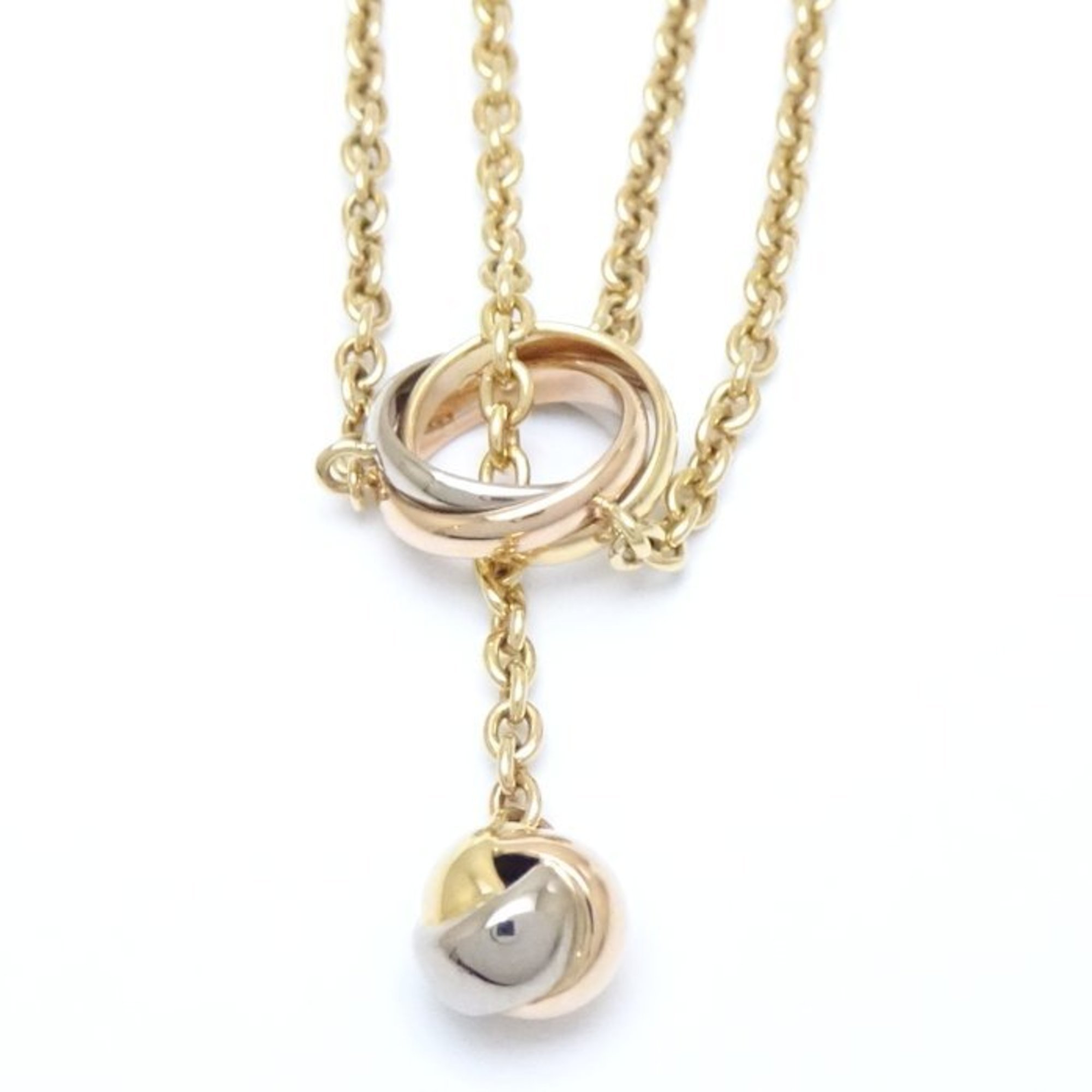 CARTIER Baby Trinity Pampille Necklace Y-shaped design B7008700 K18 three-color gold 292897