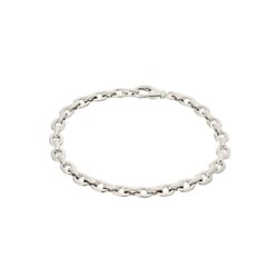 CARTIER Meplat Chain Unisex K18 White Gold Bracelet