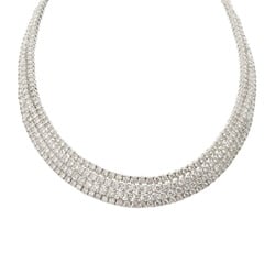 MONNICKENDAM Monnickendam Diamond 22.61ct Central 4-row Design Full Silver Women's K18 White Gold Necklace