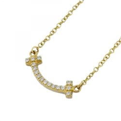 Tiffany Necklace T Smile K18YG Yellow Gold Diamond Ladies