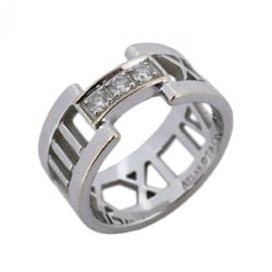 Tiffany Ring Atlas 3PD K18WG White Gold Diamond Size 9.5 Ladies