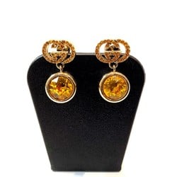 GUCCI Interlocking G Yellow Rhinestone Earrings - Chips and bent needles KB-9157