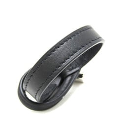 Hermes Leather,Metal Bangle Black,Silver