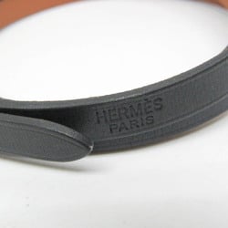 Hermes B-Api Choker Leather,Metal Wrap Bracelet Black,Gold