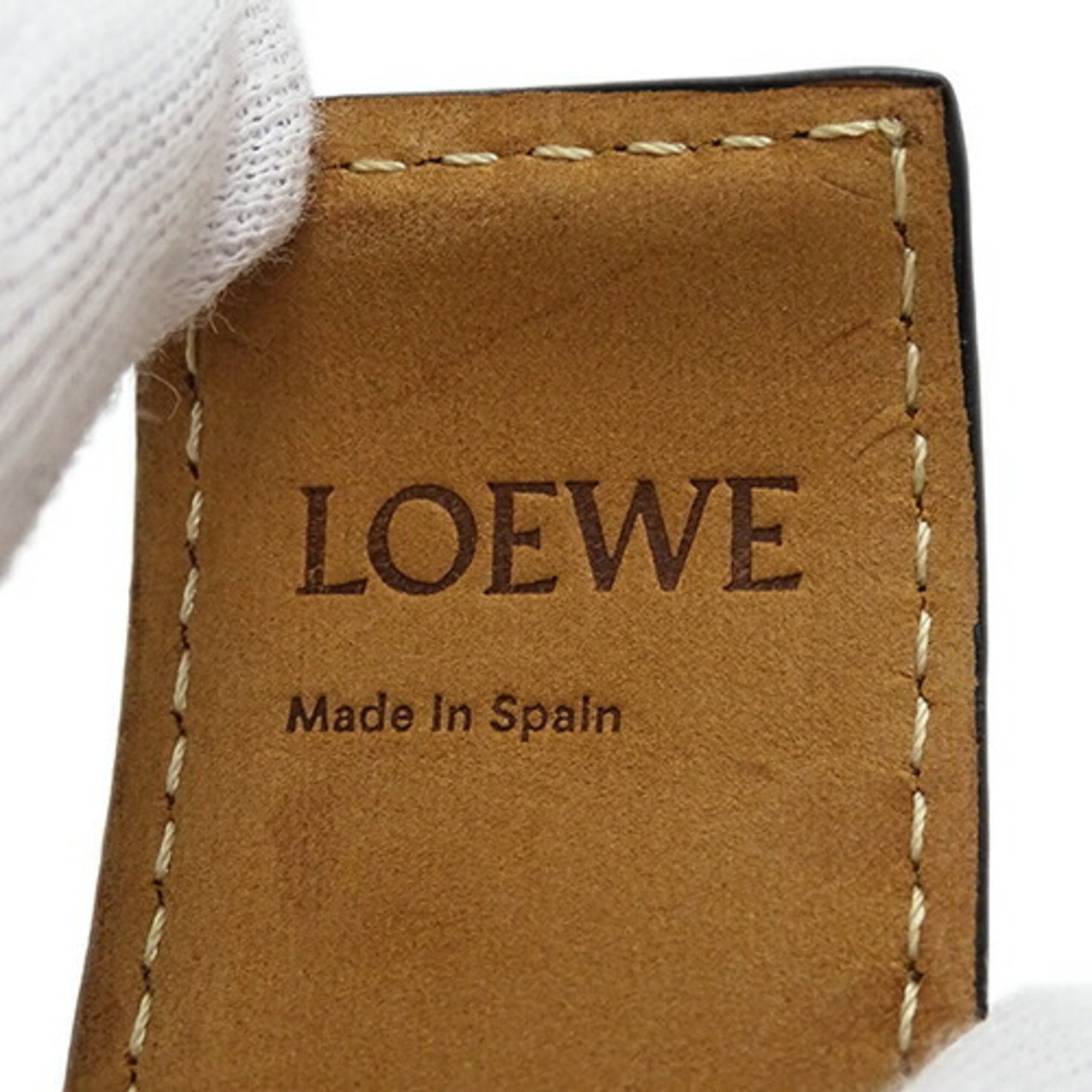 LOEWE Women's Slap Leather Bracelet Tan Brown