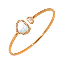 Chopard Happy Heart Shell Diamond Bracelet 15.5cm K18 PG Pink Gold 750