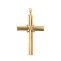 Cartier Cross Pendant Top K18 YG WG PG Three Gold Color 750