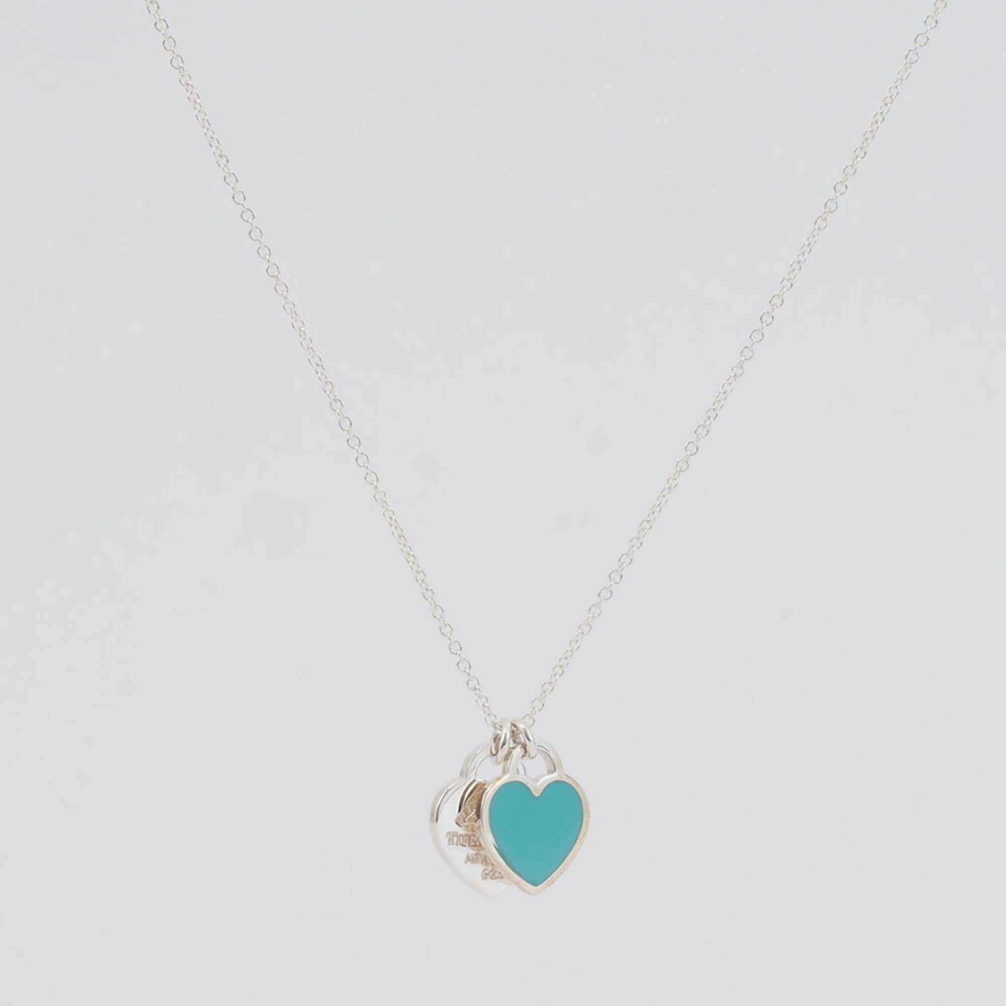 Tiffany & Co. Return to Blue Double Heart Pendant Silver 60014069 Women's TIFFANY