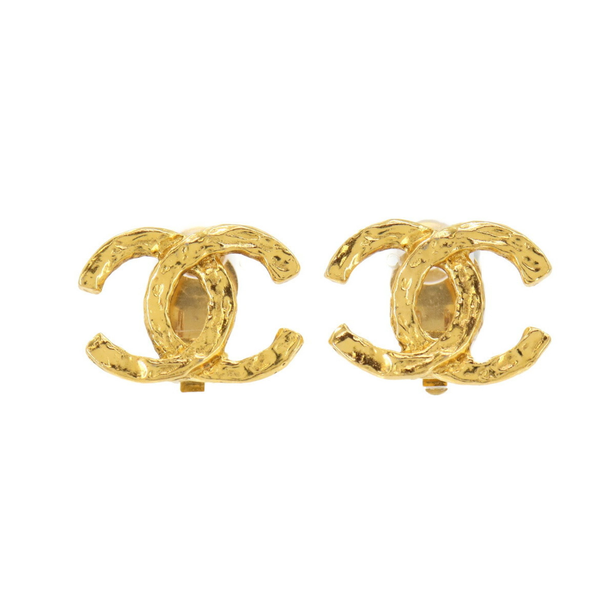 CHANEL Coco Mark Earrings Gold