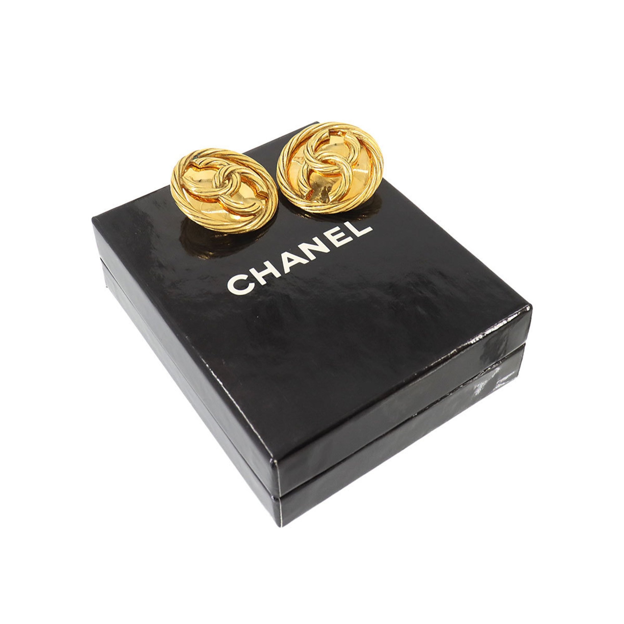 CHANEL Coco Mark Earrings Gold