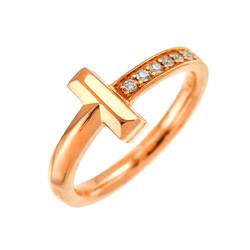 Tiffany & Co. T-One Ring Diamond K18 PG Pink Gold 750