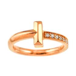 Tiffany & Co. T-One Ring Diamond K18 PG Pink Gold 750