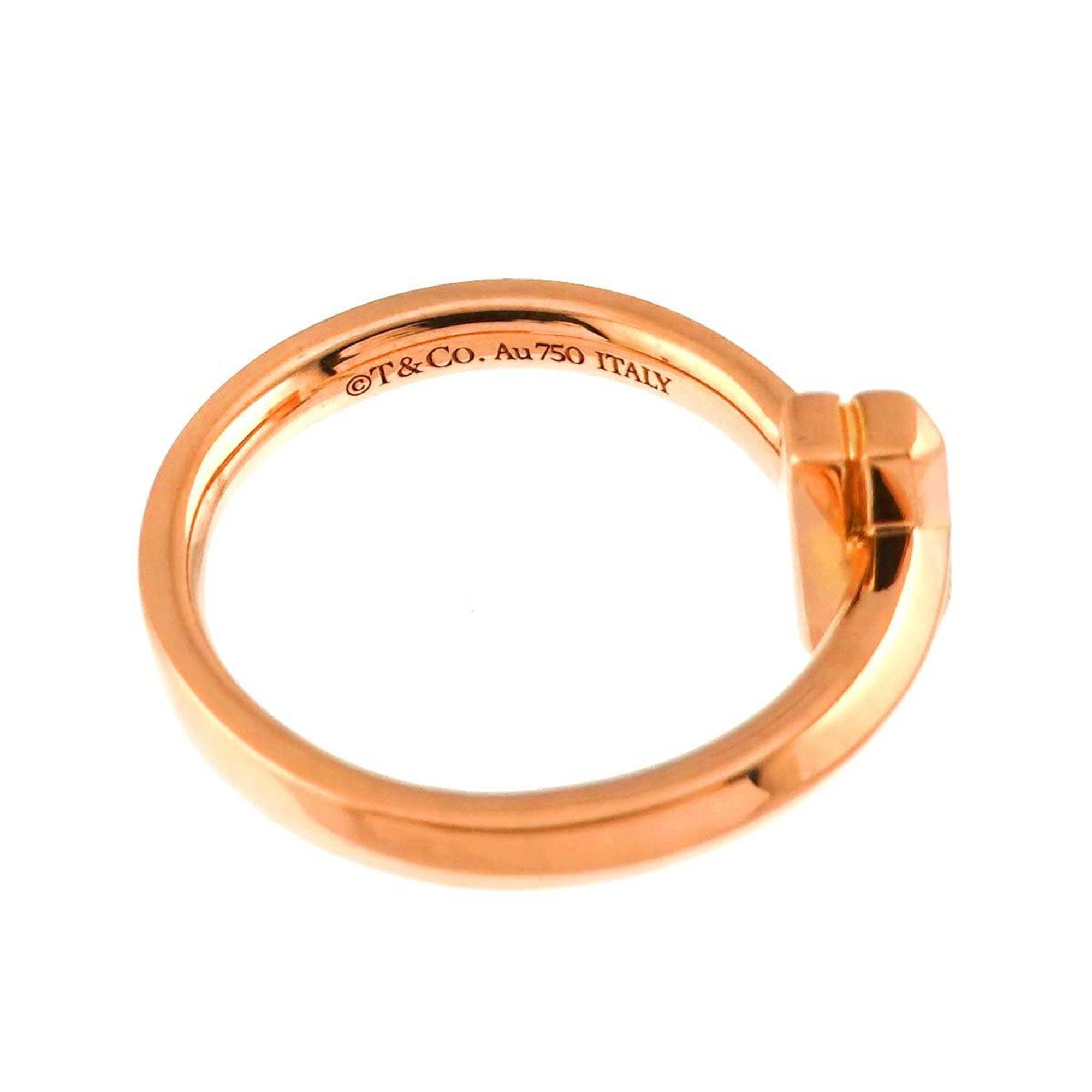 Tiffany & Co. T-One Ring Diamond K18 PG Pink Gold 750