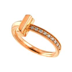 Tiffany & Co. T-One Ring Diamond K18 PG Pink Gold 750