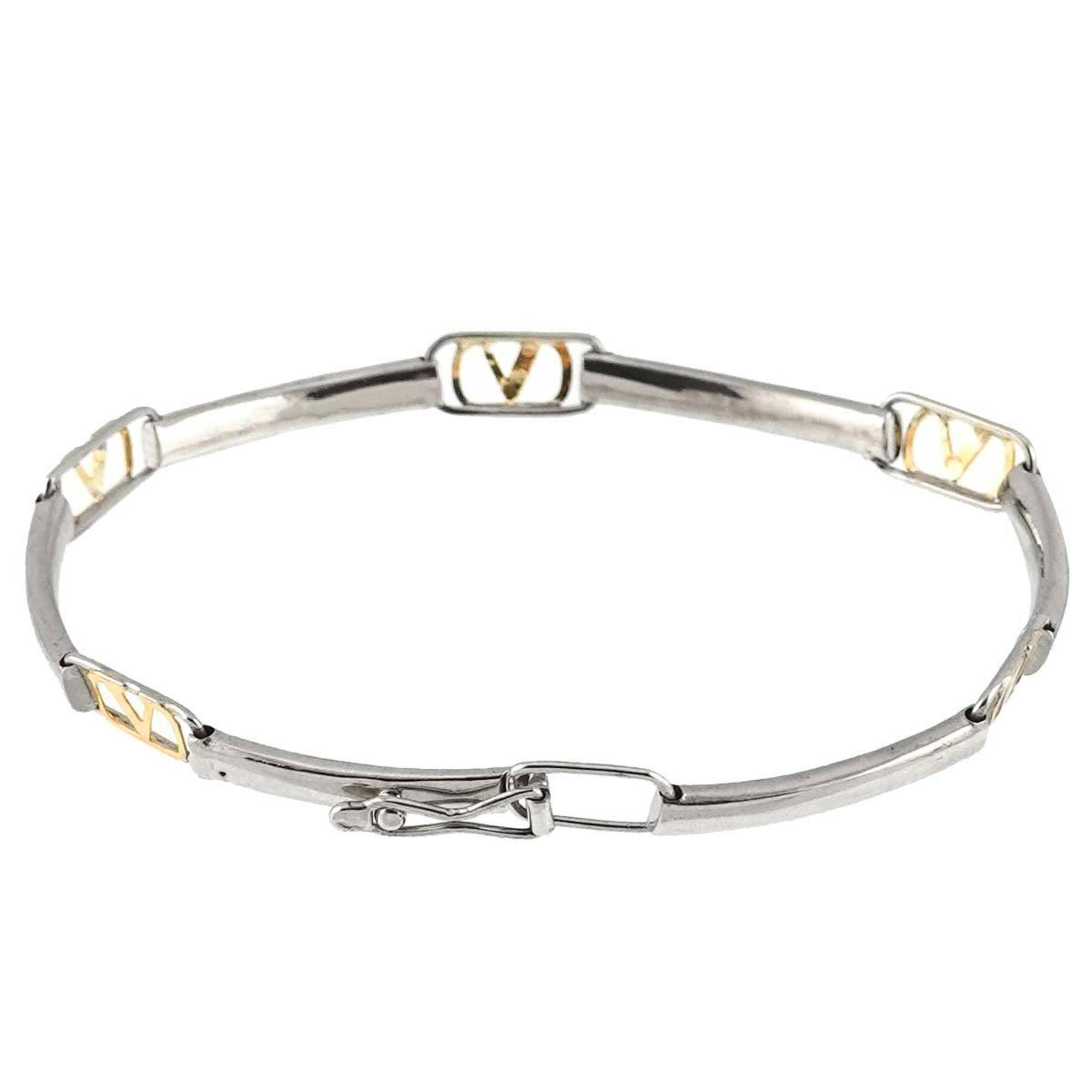 Valentino VALENTINO Bracelet 17.5cm K18 YG SV Yellow Gold 750 Silver 925