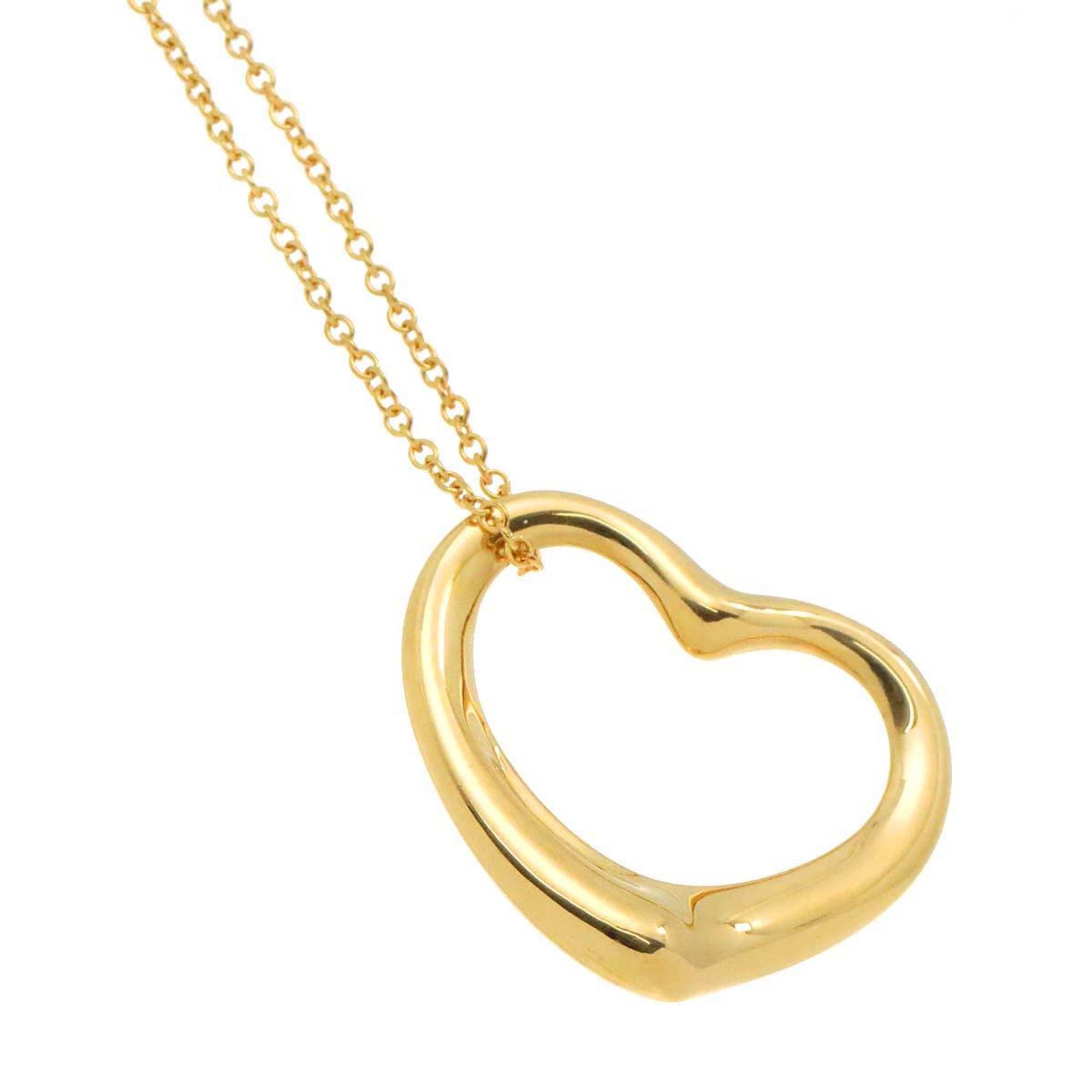 Tiffany & Co. Heart 22mm Necklace 40cm K18 YG Yellow Gold 750 Open