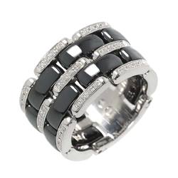 CHANEL Ultra #55 Ring Diamond Large K18 WG Black Ceramic 750 ULTRA