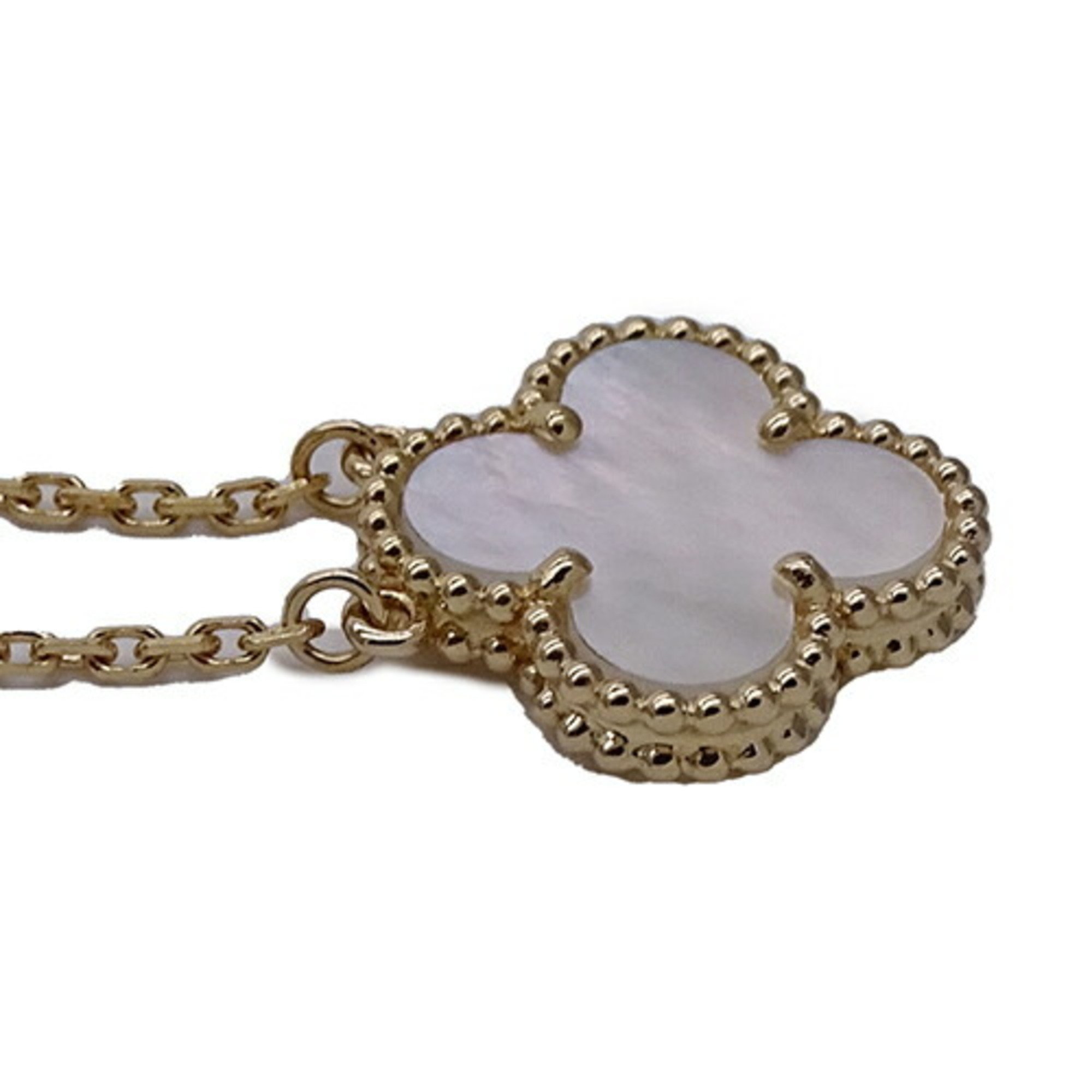 Van Cleef & Arpels Alhambra Necklace for Women, 750YG, Mother of Pearl, Yellow Gold, Polished