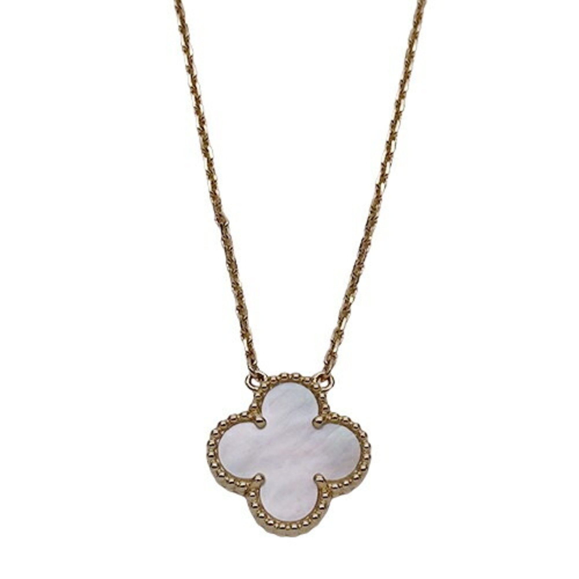 Van Cleef & Arpels Alhambra Necklace for Women, 750YG, Mother of Pearl, Yellow Gold, Polished