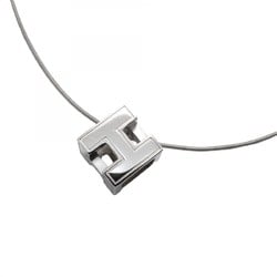 Hermes Necklace Cage d'Ash Metal Silver Ladies