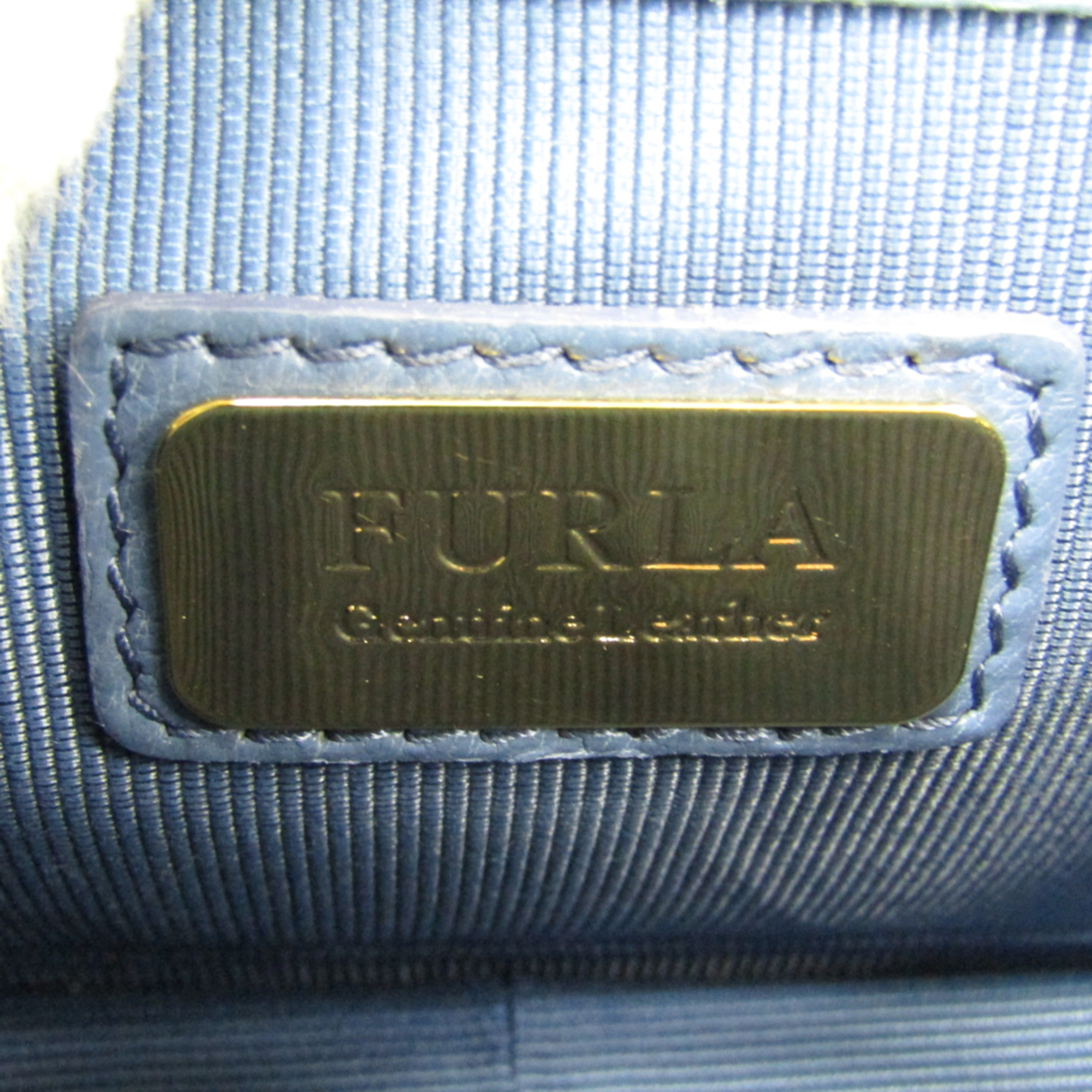 Furla Metropolis Round Women's Leather Shoulder Bag Blue