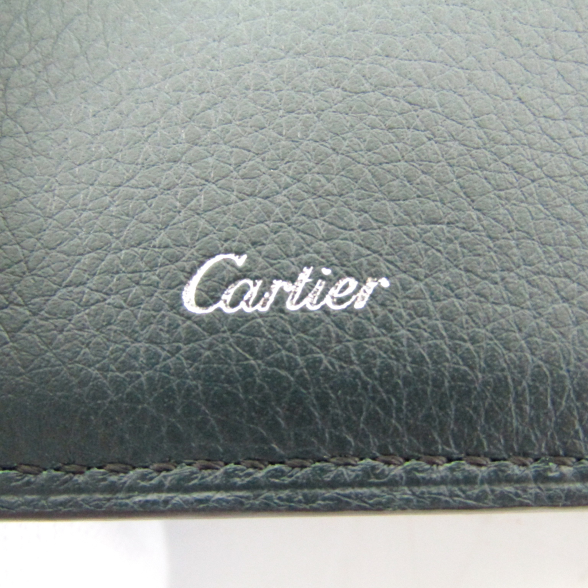 Cartier Leather Passport Cover Dark Green