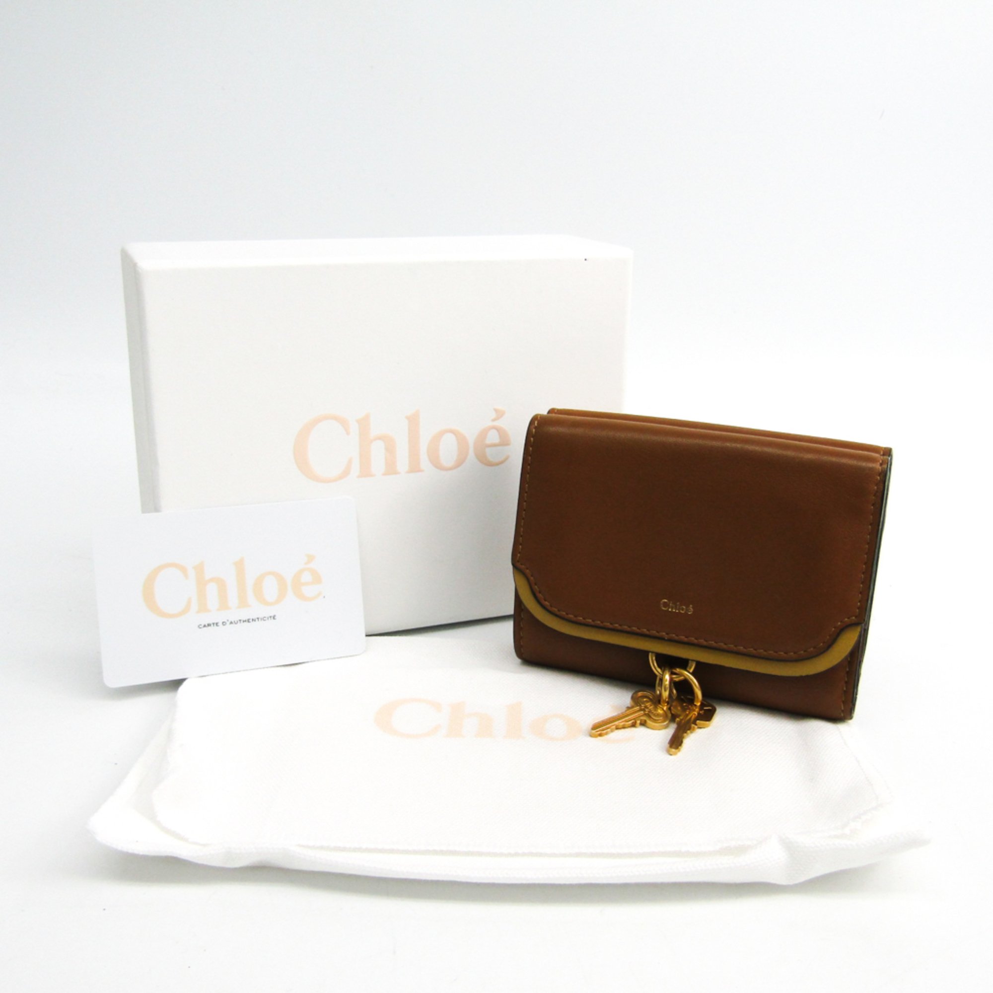 Chloé Nicole 3P0912 Women's Leather Wallet (tri-fold) Brown