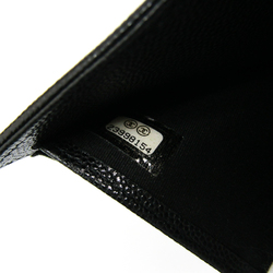 Chanel Women's Caviar Leather Wallet (tri-fold) Black