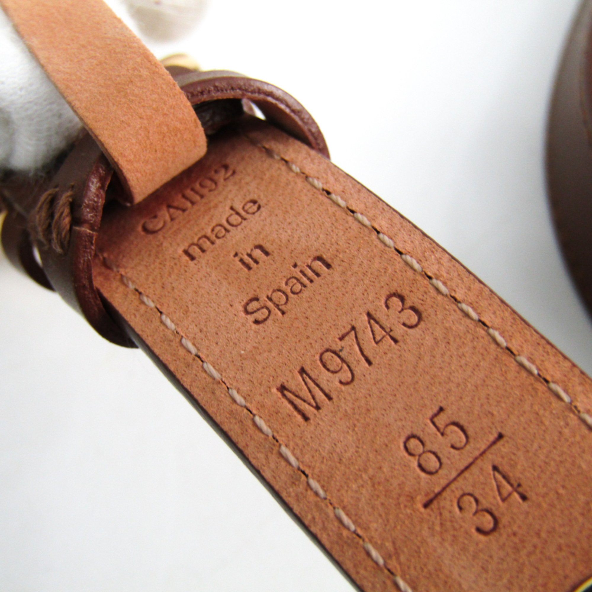 Louis Vuitton Ceinture Spike M9743 Women's Leather Belt Brown 85
