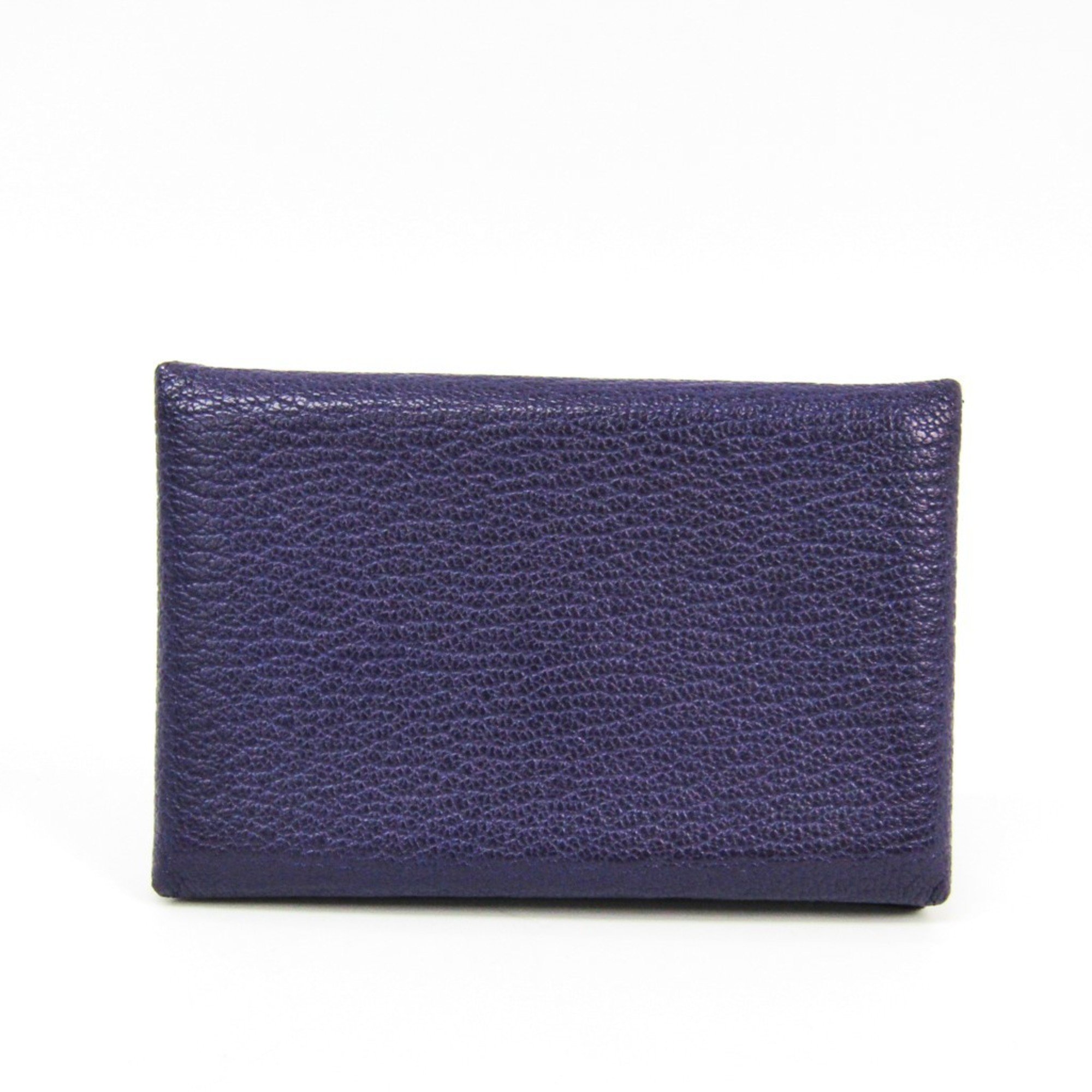 Hermes Chevre Myzore Leather Card Case Calvi Anemone