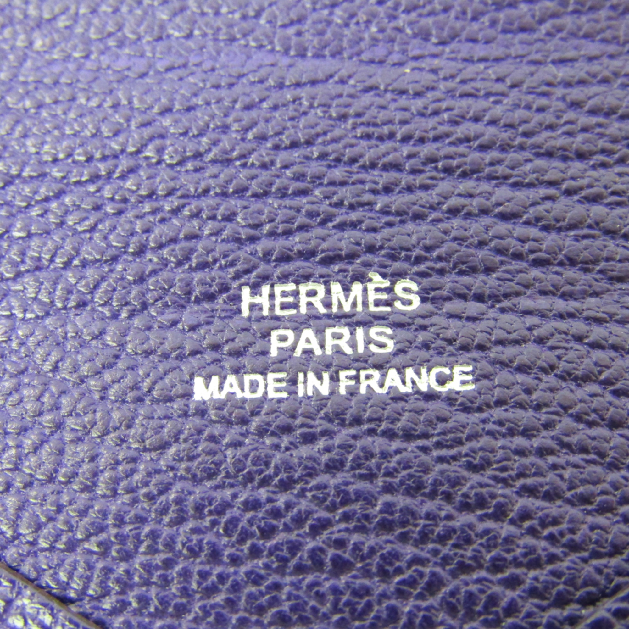 Hermes Chevre Myzore Leather Card Case Calvi Anemone